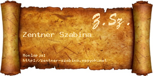 Zentner Szabina névjegykártya